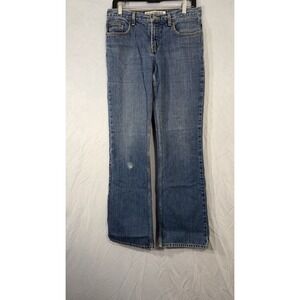 Express Women Jeans Flare Low Rise Precision 7/8 30 Inseam Medium Wash Pants